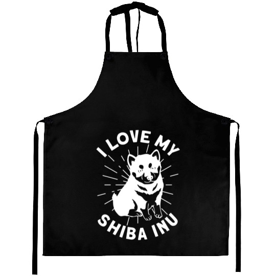 I Love My Shiba Inu Japanese Dog Breed Hunting Dog Aprons