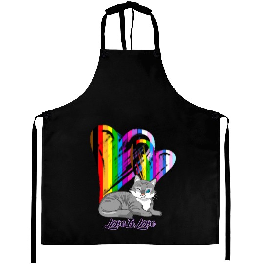 Love Is Love Cat - LGBTQ+ Pet Owner Aprons