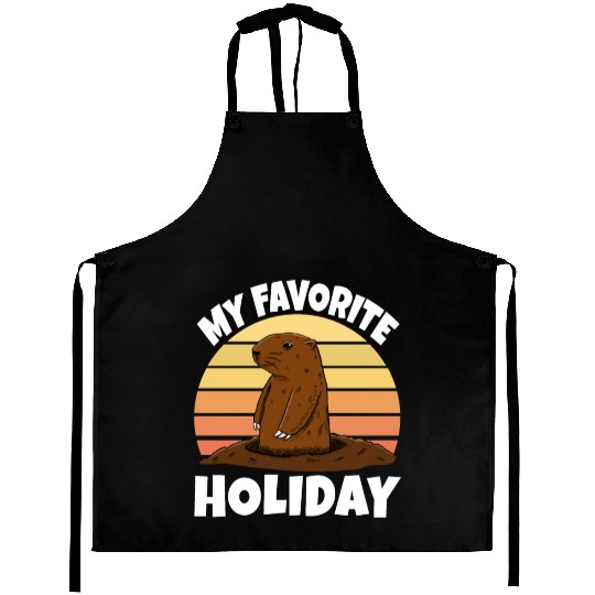 My Favourite Holiday Groundhog Aprons