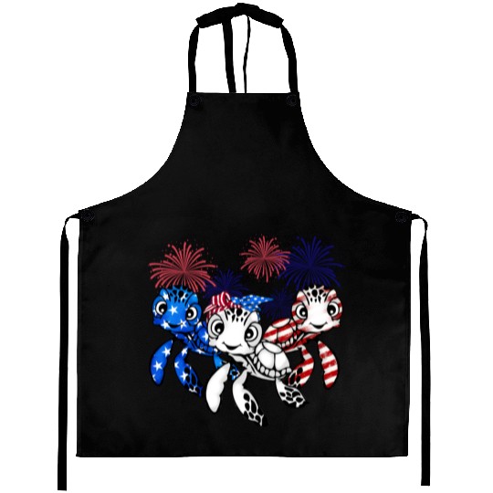 Gift for turtle lover fourth of july 4th of july Aprons