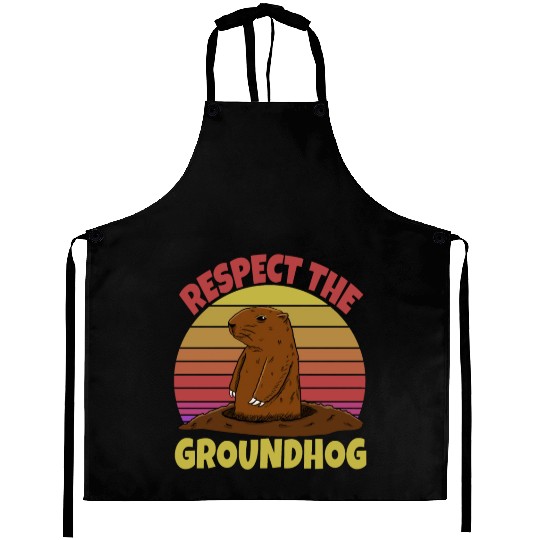 Respect The Groundhog Aprons