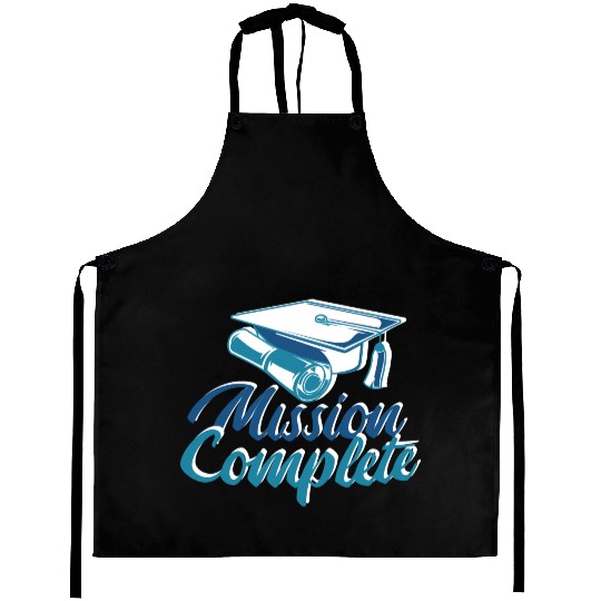 Mission Completed Graduation University Done Missi Aprons