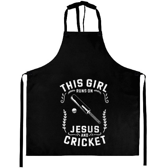 Christian This Girl Runs On Jesus And Cricket Aprons