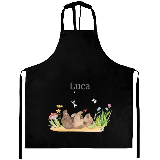 Waldtier Bear Flowers Name Luca Aprons