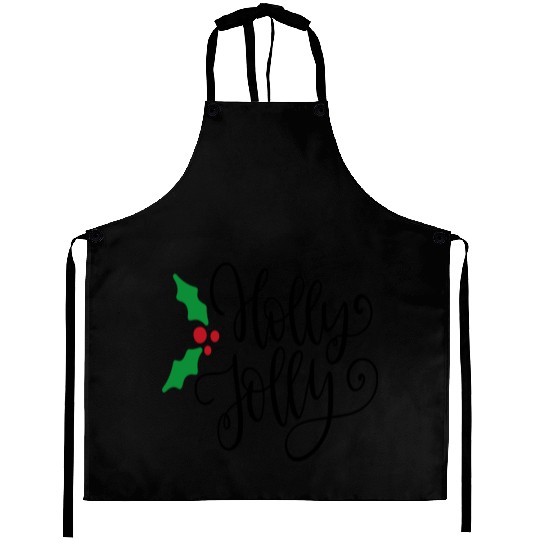 Holly Jolly Mistletoe Holiday Aprons