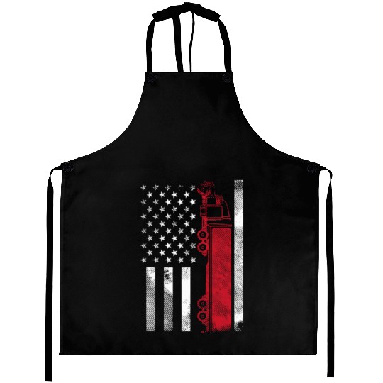 US American Flag Semi Truck Driver 18 Wheeler Aprons
