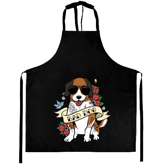 Bad Dog Tattoo Saint Bernard Aprons