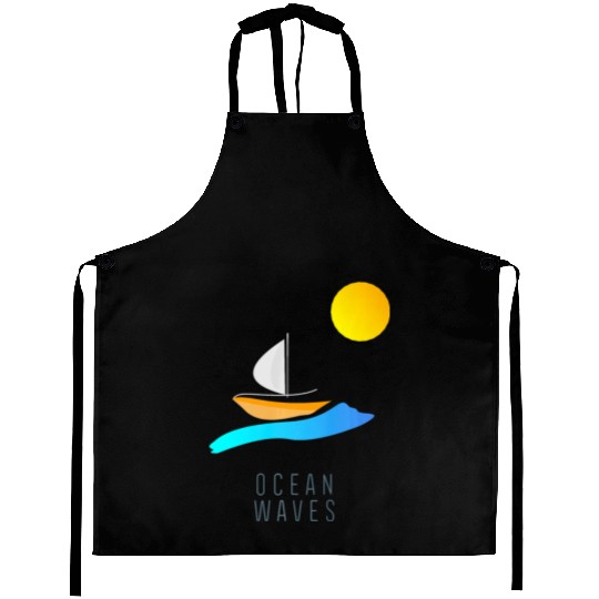 Ocean Waves Sailing Yachting Abstract Aprons