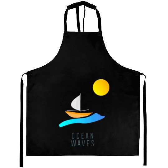 Ocean Waves Sailing Yachting Abstract Aprons