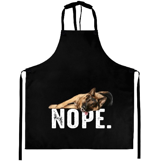 Nope Lazy German Shepherd Dog Lover Gift Aprons