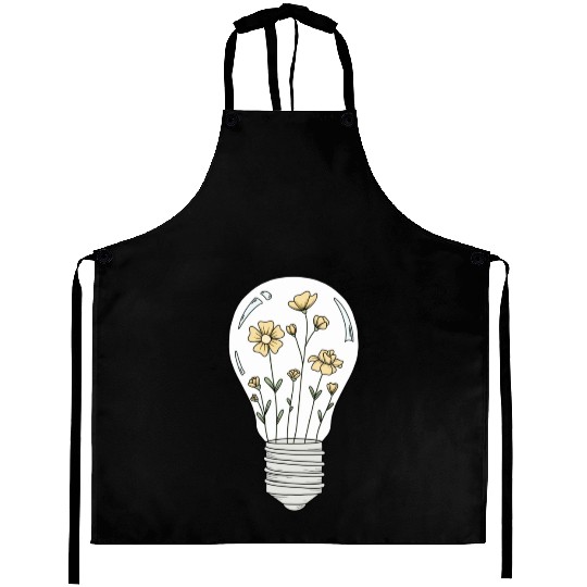 Light Bulb with Yellow Flowers Aprons
