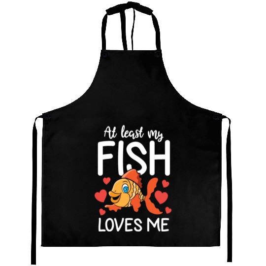 Fishing Valentine Gift Him Her My Fish Loves Me Aprons