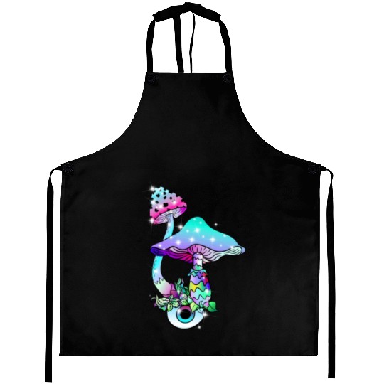 Magic Mushrooms Eye Psychedelic Art Aprons