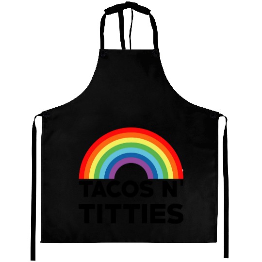 Tacos and Titties Funny LGBT Gay Pride Gifts LGBTQ Aprons