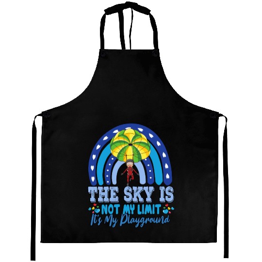 The Sky Is My Playground Skydive Funny Sarcasm Pun Aprons