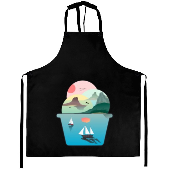 Summer Ice Cream Ocean Wanderlust Sailing Sunset Aprons