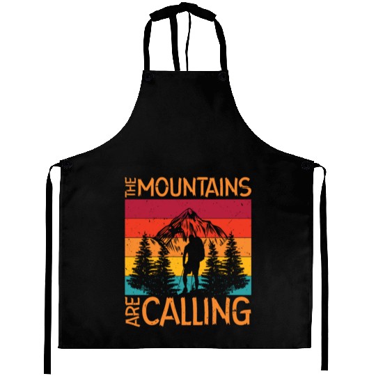 The Mountains are Calling Outdoor Mountain Hiking Aprons