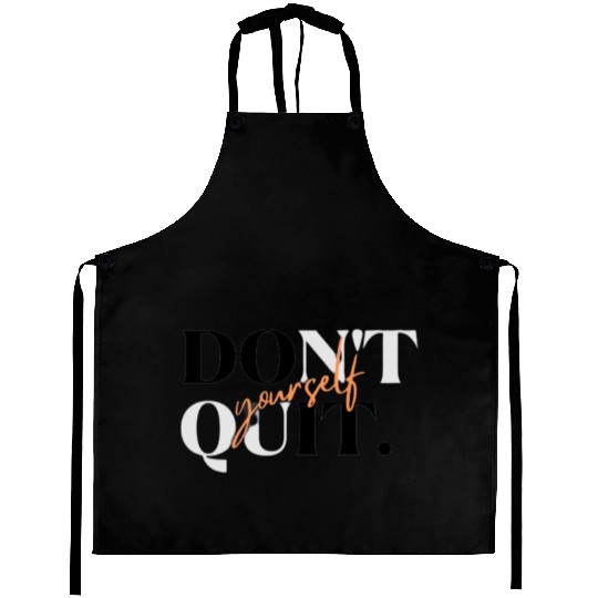 Black Orange Simple Typography Aprons