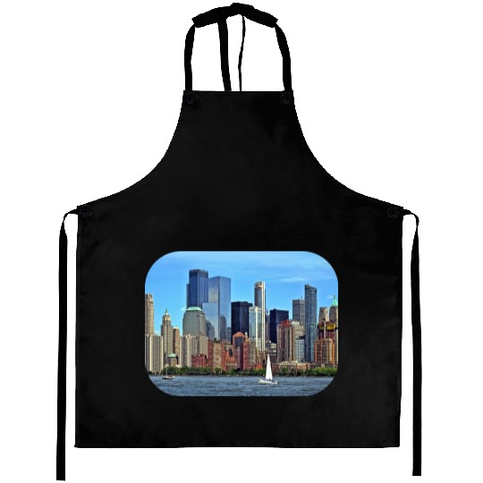 Manhattan NY – Sailboat By Manhattan Skyline Aprons