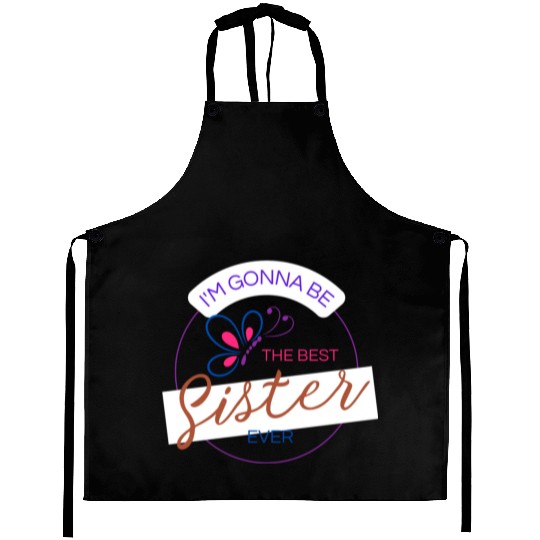 Modern Cool Trendy Big Sister Brother Aprons