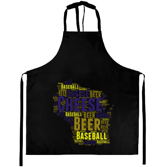 Cheese, Beer, and Baseball Wisconsin Aprons