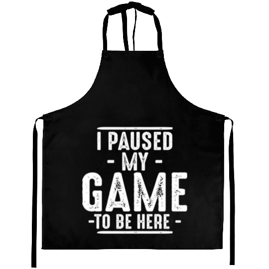 I Paused My Game To Be Here Aprons