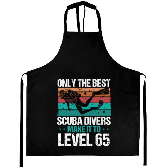 65 Scuba Diving Level 65 Year Diver Snorkeling Aprons