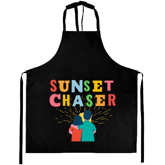 Sunset chaser romantic view Aprons