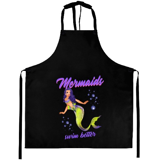 Mermaid Swimming Mermaids Swim Better Aprons