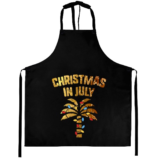 Christmas In July Beach Palm Xmas Tree Summer Aprons