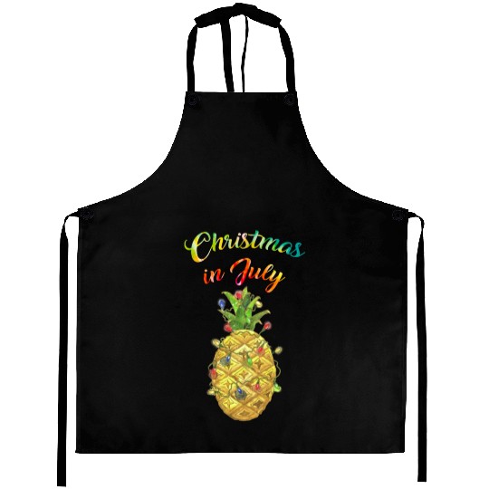 Christmas In July Pineapple Xmas Tree Lights Aprons