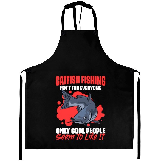 Catfish Fishing Funny Fishing Humor For An Angling Aprons