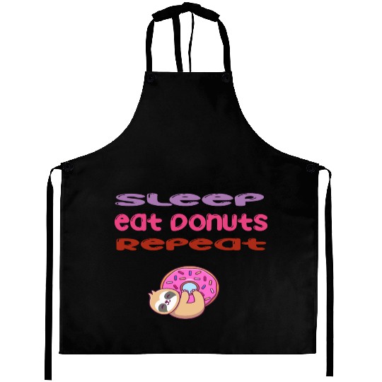 sleep,eat donut,repeat sloth life style Aprons