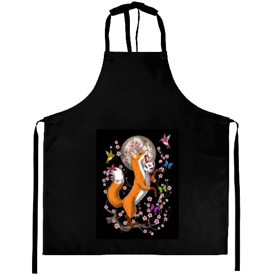 Fox Japanese Cherry Blossom Aprons