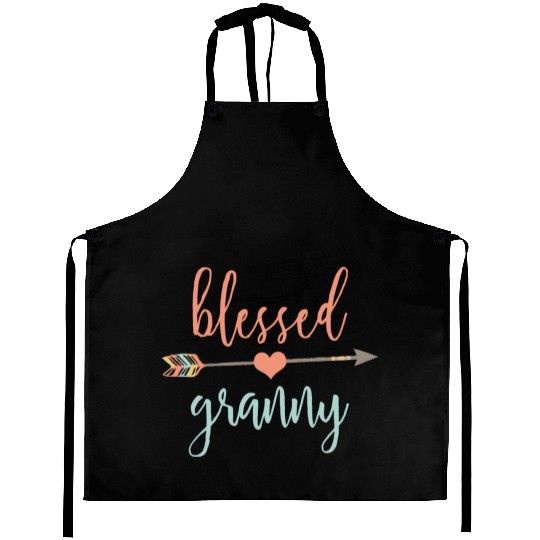 Cute Arrow Blessed Granny Announcement Aprons