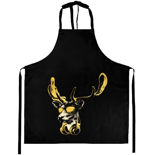 Deer DJ Bling. Cool and Funny Music Animal With Aprons
