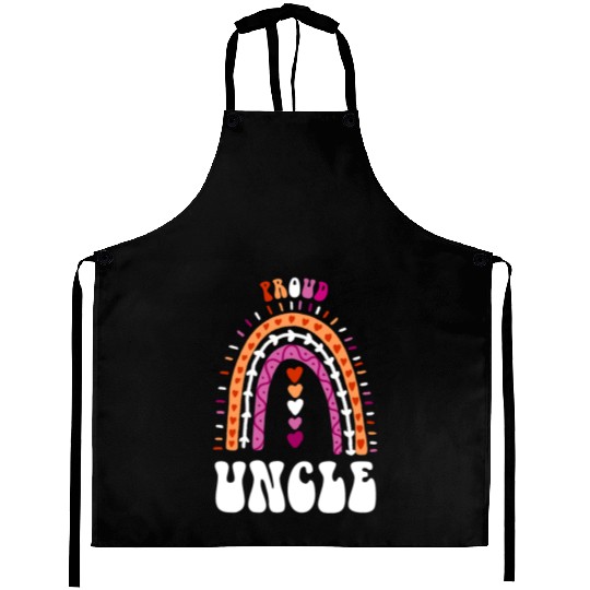 Proud Uncle Lesbian Pride Boho Rainbow Aprons