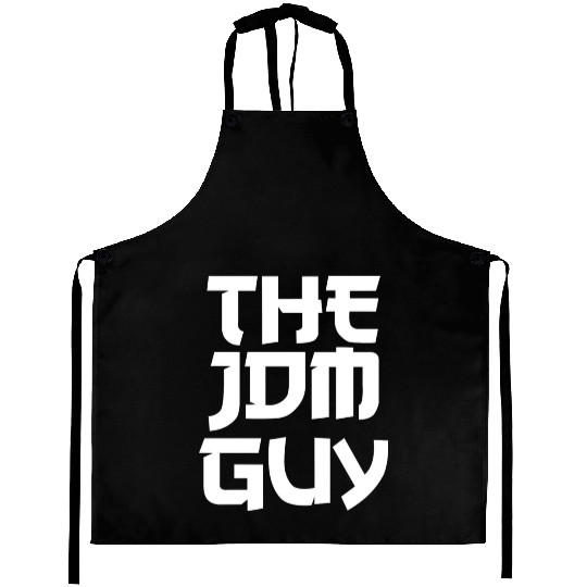 The JDM Guy white text japanese car lover Aprons