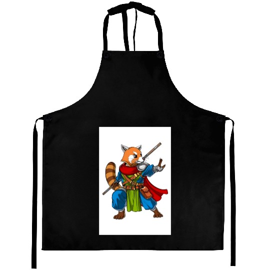 Red Panda Bear Ninja Aprons