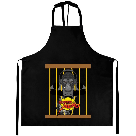 monkey super hero Aprons