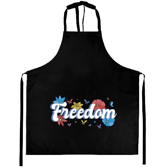 Freedom flowers butterflies liberty design Aprons