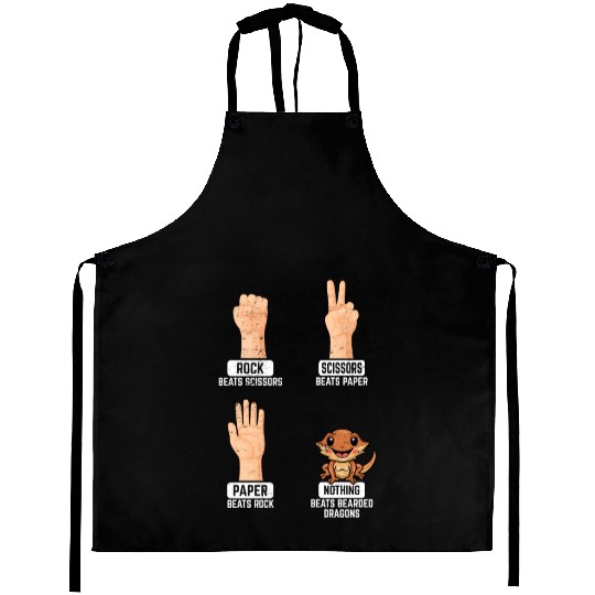 Rock Paper Scissors Nothing Beats Bearded Dragons Aprons