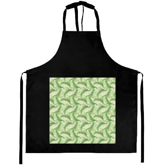 Watercolor Tropical Jungle Palm Leaves Aprons