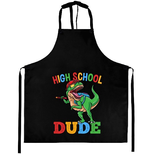 High School Dude T-Rex Dinosaur Boys Aprons