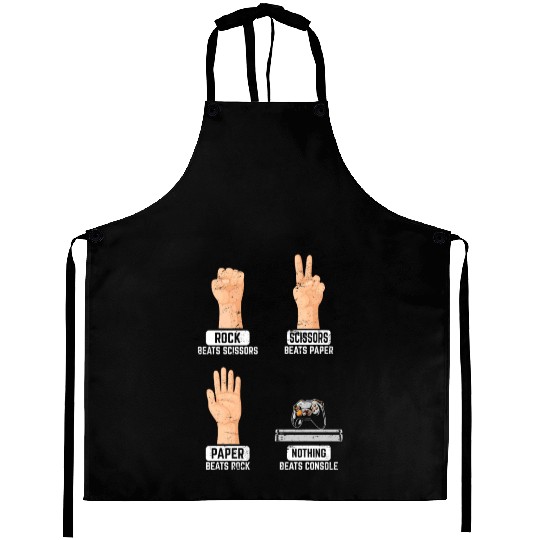 Rock Paper Scissors Nothing Beats Console PC Funny Aprons