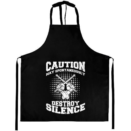 Caution May Spontaneously Destroy Silence Funny Dr Aprons