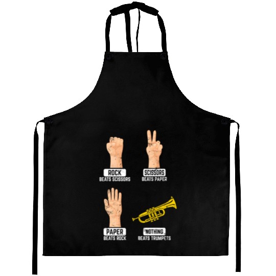 Rock Paper Scissors Nothing Beats Trumpets Trumpet Aprons