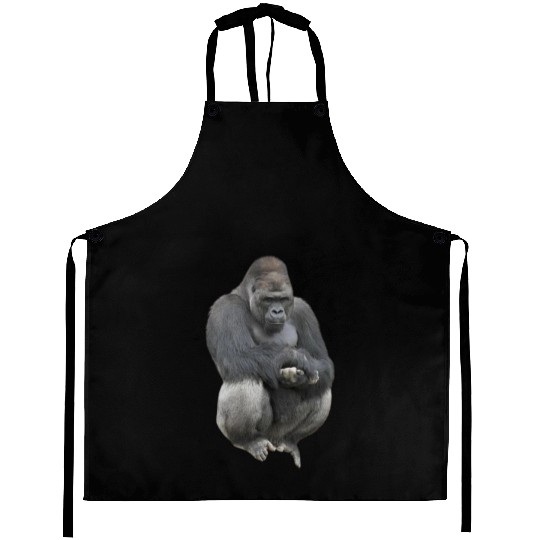 Majestic Gorilla Silhouette Design Aprons