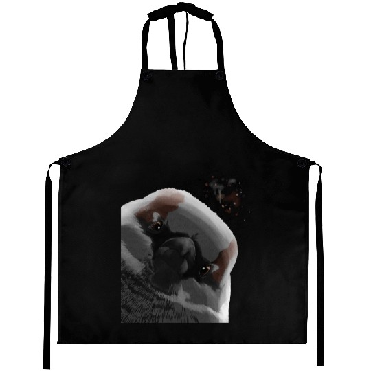 Funny Curious Bird Sparrow Aprons