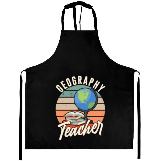 Geography Teacher Geographic Geographer Student Aprons